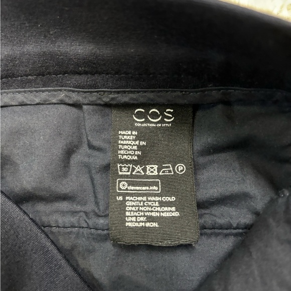COS Slim Fit Trousers Pants zippers at the ankles navy blue - Picture 5 of 6